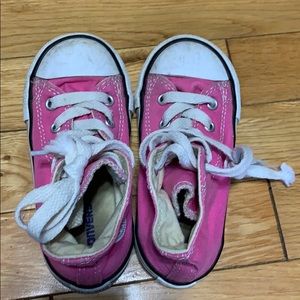 Toddler pink converse high tops